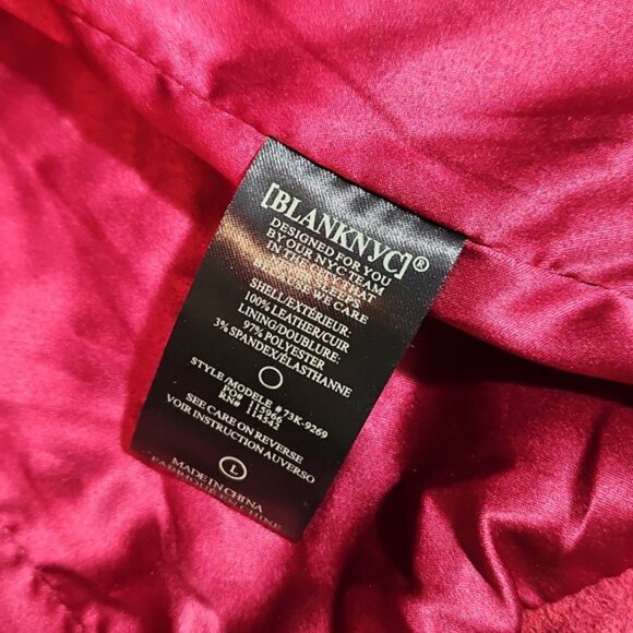 NWT BLANK NYC PINK ZIPPERED FASHION MOTO SUEDE JACKET - SIZE L - Picture 8 of 9